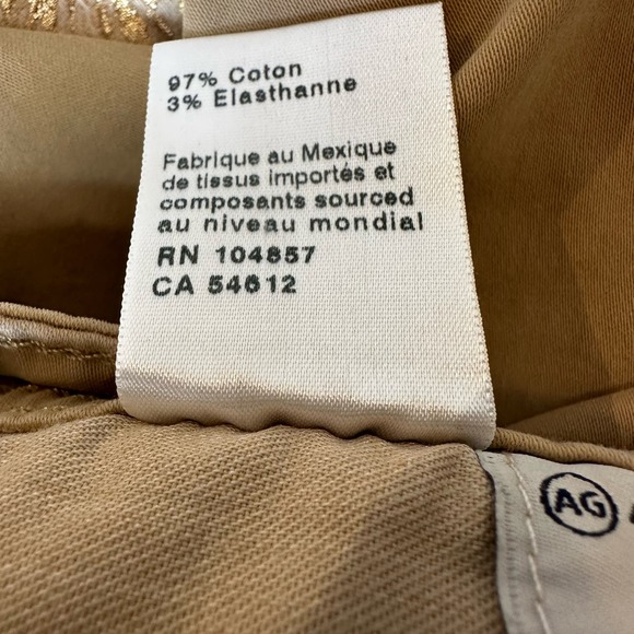 AG Adriano Goldschmied The Graduate SUD Tan Chino Soft Jeans sz 40x34 EUC - Picture 8 of 9